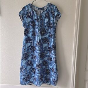 (3 for $19) Blue and navy Midi Sundress with Raglan Sleeves